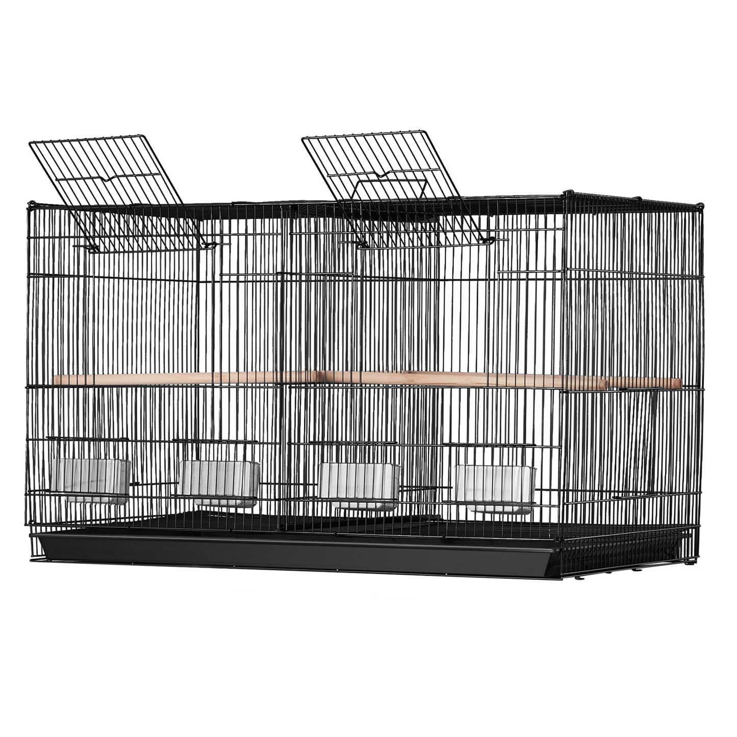 Bird Flight Cage med Divider 18 i Small Metal Parakit Cage Black