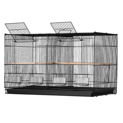 Bird Flight Cage med Divider 18 i Small Metal Parakit Cage Black