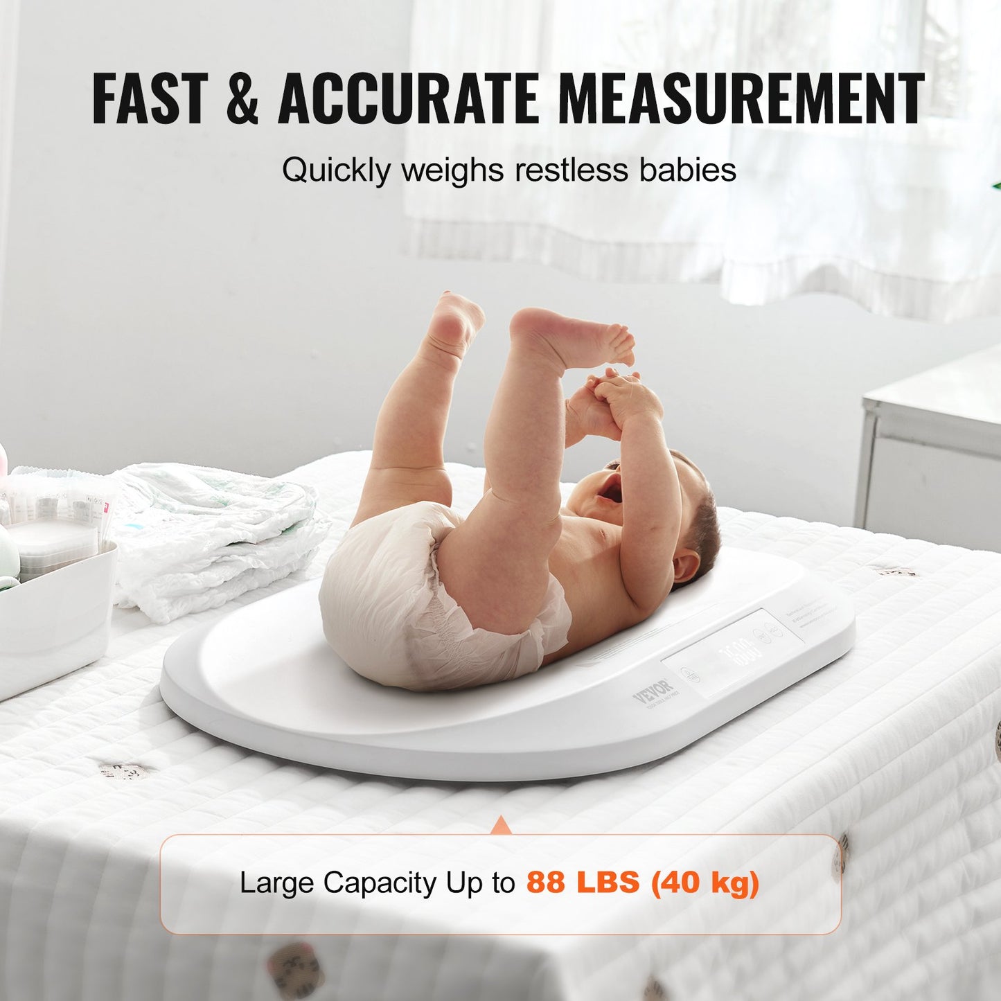 Baby Scale Smart Bluetooth Infant Digital Scale with Tape Measure 88LBS