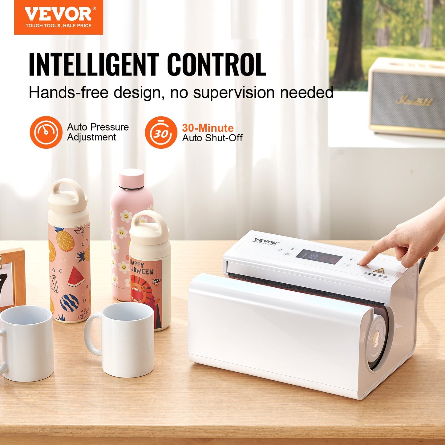 Auto Tumbler Heat Press Machine 11-30oz Sublimationsmugg Heat Press White