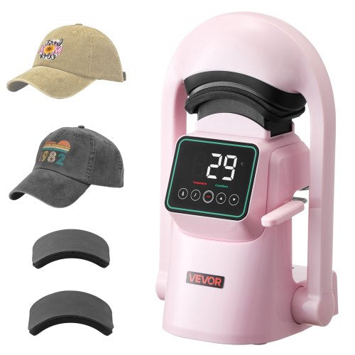 Auto Hat värmepressmaskin 2 st utbytbara plattor pekskärm rosa