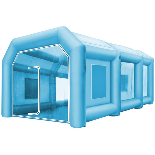 Inflatable Tent 26x13x10Ft Inflatable Spray Booth Customized Tent Inflatable Paint Booth Tent Car Paint Booth Giant Workstation 210D Oxford Fabric With 2 Blowers