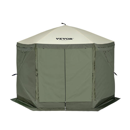 Pop Up Gazebo Tent Pop-Up Screen Tent 6-Sided Canopy Sun Shelter Green
