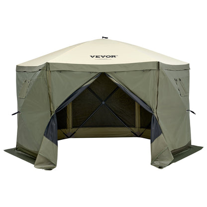 Pop Up Gazebo-tält Pop-Up Screen-tält 6-sidigt kapell Sun Shelter Grön