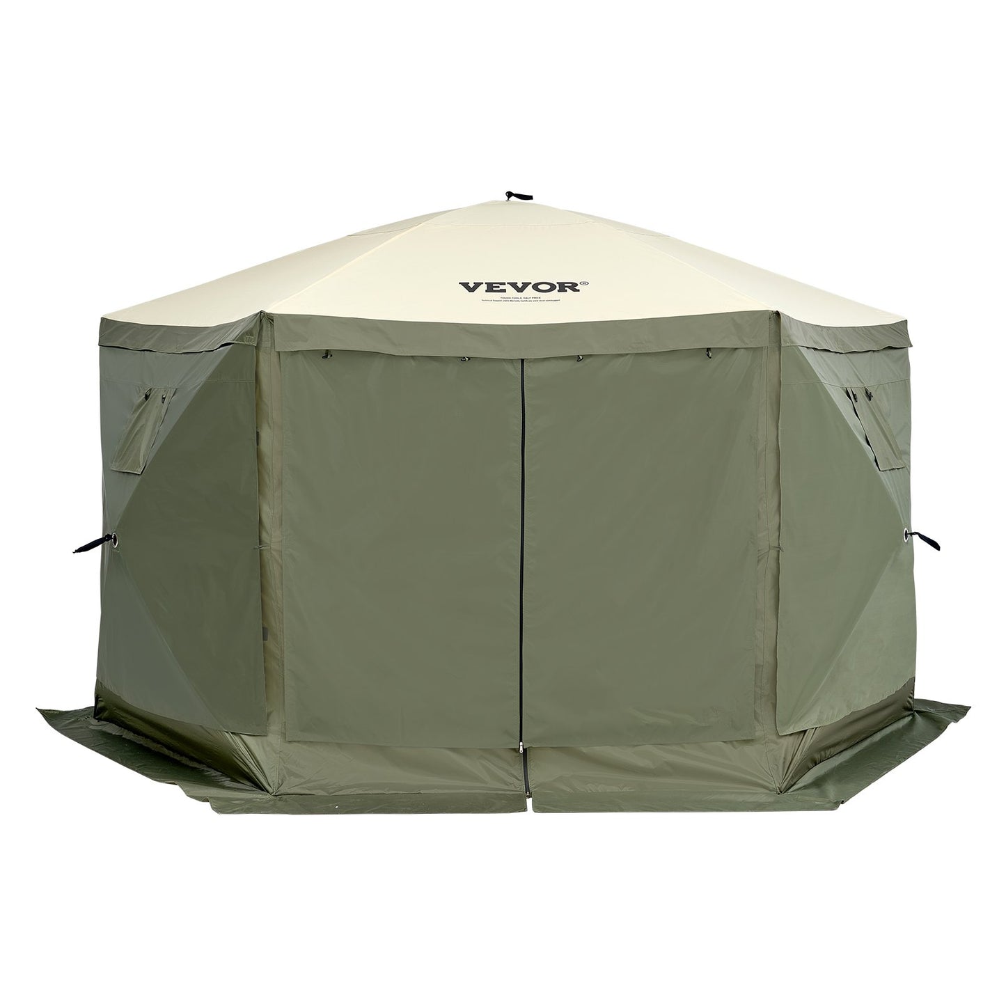 Pop Up Gazebo-tält Pop-Up Screen-tält 6-sidigt kapell Sun Shelter Grön