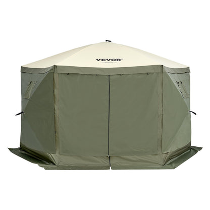Pop Up Gazebo-tält Pop-Up Screen-tält 6-sidigt kapell Sun Shelter Grön