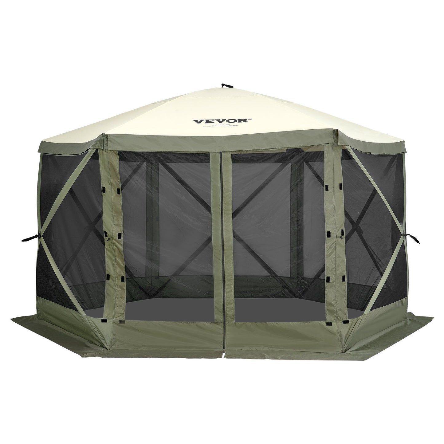 Pop Up Gazebo-tält Pop-Up Screen-tält 6-sidigt kapell Sun Shelter Grön