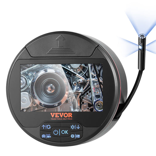 Borescope endoskopkamera med tre linser med 4,3" IPS-skärm 8 + 2 lampor