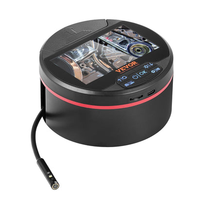 Borescope endoskopkamera med tre linser med 4,3" IPS-skärm 8 + 2 lampor
