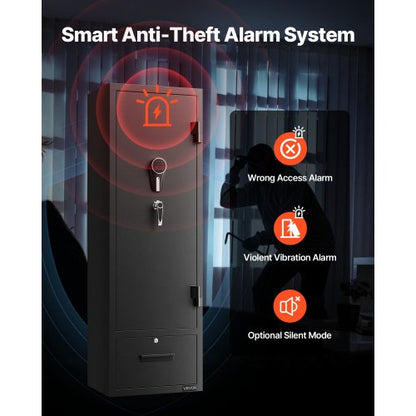 4 vapenskåp, långt vapenskåp för gevär och pistoler, snabbtillgängligt brandsäkert gevärskåp med 2 ammunitionsfack, 2 pistolfickor och 2 justerbara ställ, stort digitalt skåp med nyckel- och lösenordslås |  EU