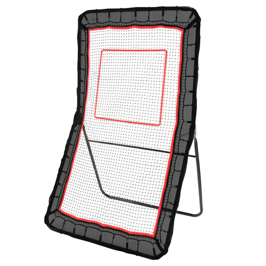 Lacrosse Rebounder för bakgård, 4x7 Ft Volleyboll Bounce Back Net, Pitchback Throwback Baseball Softball Retur träningsskärm, Justerbar vinkel Skjutövning Träningsvägg med mål