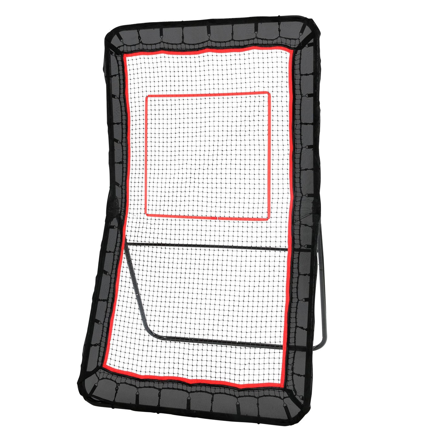 Lacrosse Rebounder för bakgård, 4x7 Ft Volleyboll Bounce Back Net, Pitchback Throwback Baseball Softball Retur träningsskärm, Justerbar vinkel Skjutövning Träningsvägg med mål