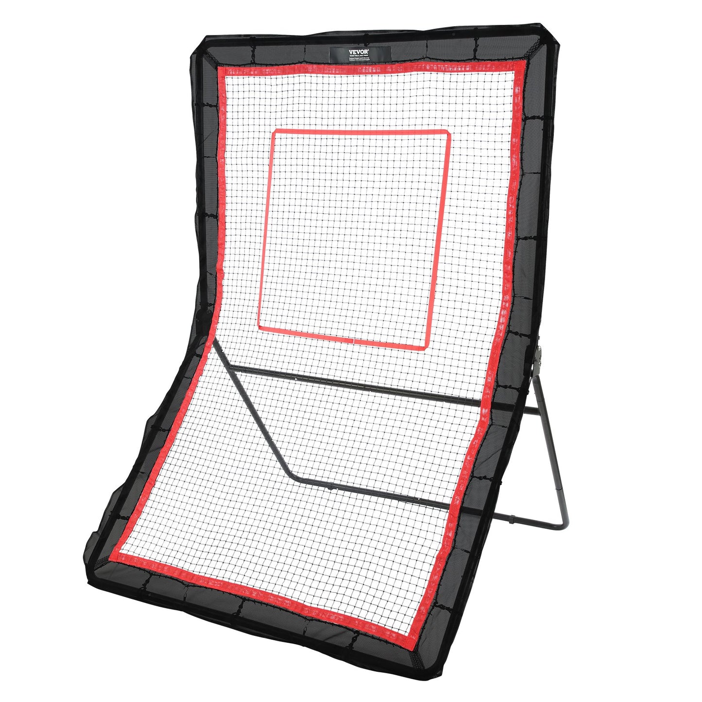 Lacrosse Rebounder for Backyard, 5x7 Ft Volleyball Bounce Back Net, Pitchback Throwback Baseball Softball Return Training Screen, Adjustable Angle Shooting Practice Training Wall with Goal