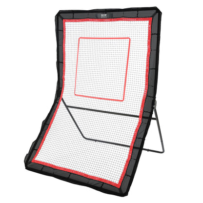 Lacrosse Rebounder for Backyard, 5x7 Ft Volleyball Bounce Back Net, Pitchback Throwback Baseball Softball Return Training Screen, Adjustable Angle Shooting Practice Training Wall with Goal