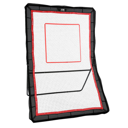Lacrosse Rebounder for Backyard, 5x7 Ft Volleyball Bounce Back Net, Pitchback Throwback Baseball Softball Return Training Screen, Adjustable Angle Shooting Practice Training Wall with Goal