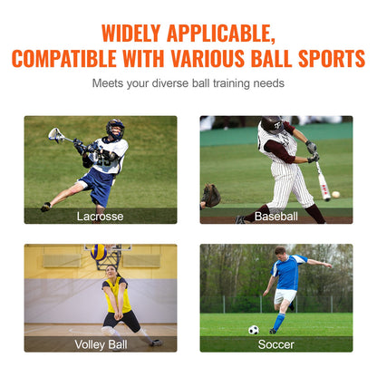 Folding Lacrosse Rebounder for Backyard, 3x8 Ft Volleyball Bounce Back Net, Pitchback Throwback Baseball Softball Return Training Screen, Adjustable Angle Shooting Practice Training Wall, Black