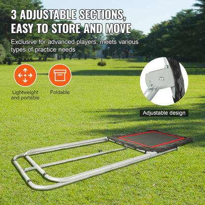 Folding Lacrosse Rebounder for Backyard, 3x4 Ft Volleyball Bounce Back Net, Pitchback Throwback Baseball Softball Return Training Screen, Adjustable Angle Shooting Practice Training Wall, Black