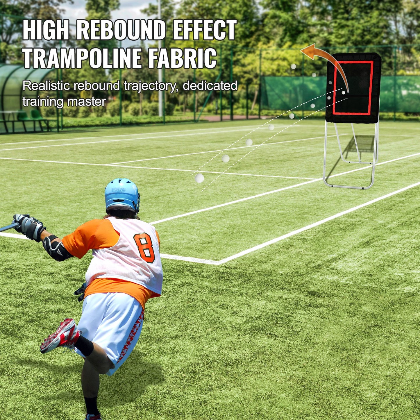 Folding Lacrosse Rebounder for Backyard, 3x4 Ft Volleyball Bounce Back Net, Pitchback Throwback Baseball Softball Return Training Screen, Adjustable Angle Shooting Practice Training Wall, Black