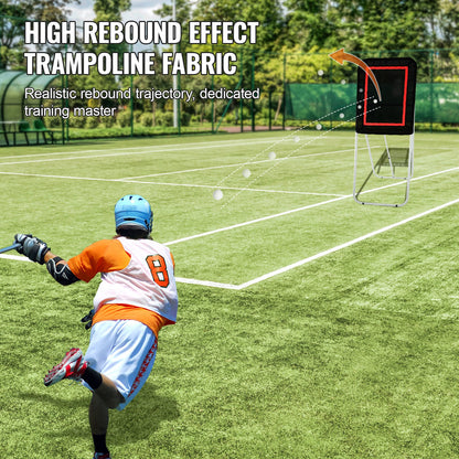 Folding Lacrosse Rebounder for Backyard, 3x4 Ft Volleyball Bounce Back Net, Pitchback Throwback Baseball Softball Return Training Screen, Adjustable Angle Shooting Practice Training Wall, Black