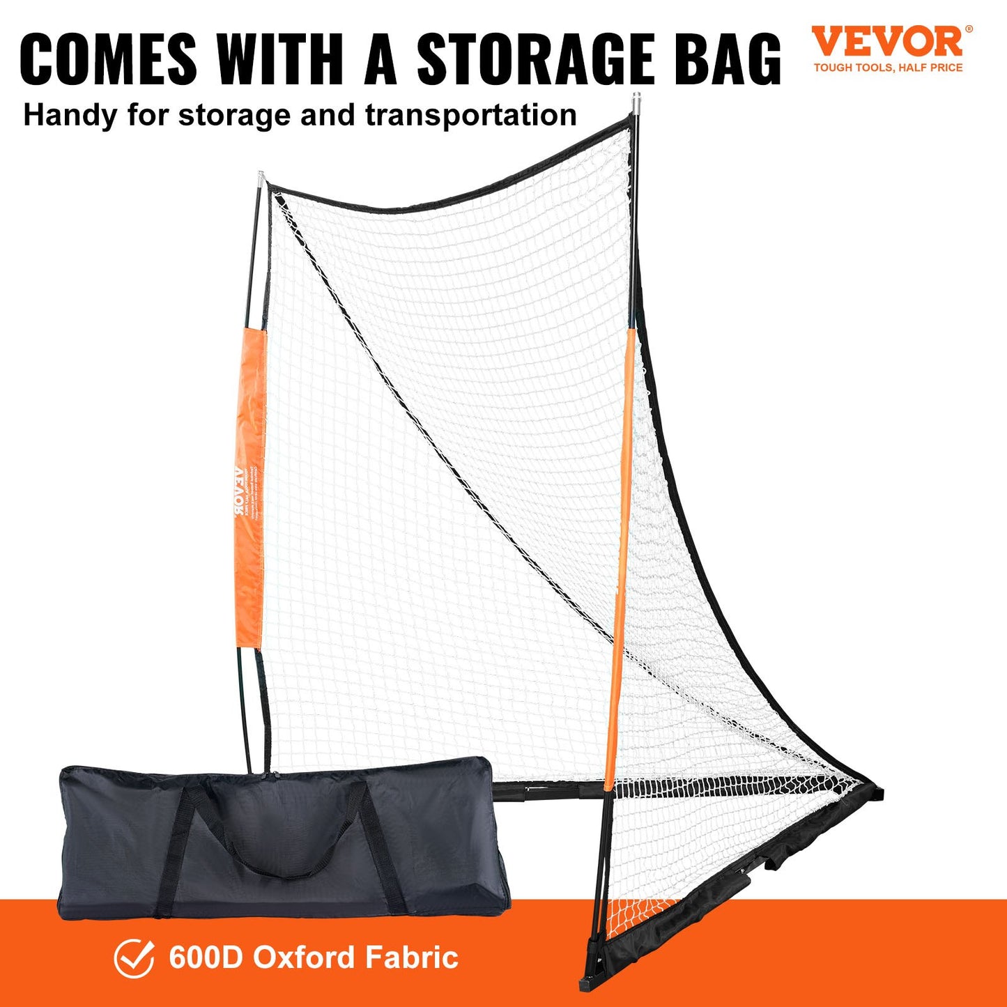Lacrosse Goal, 6' x 6' Lacrosse Net, Portabelt Lacrosse Goal med bärväska, Fiberglass Rod Backyard Lacrosse Training Equipment, Easy Setup Collegiate Goal, Perfekt för ungdomsträning