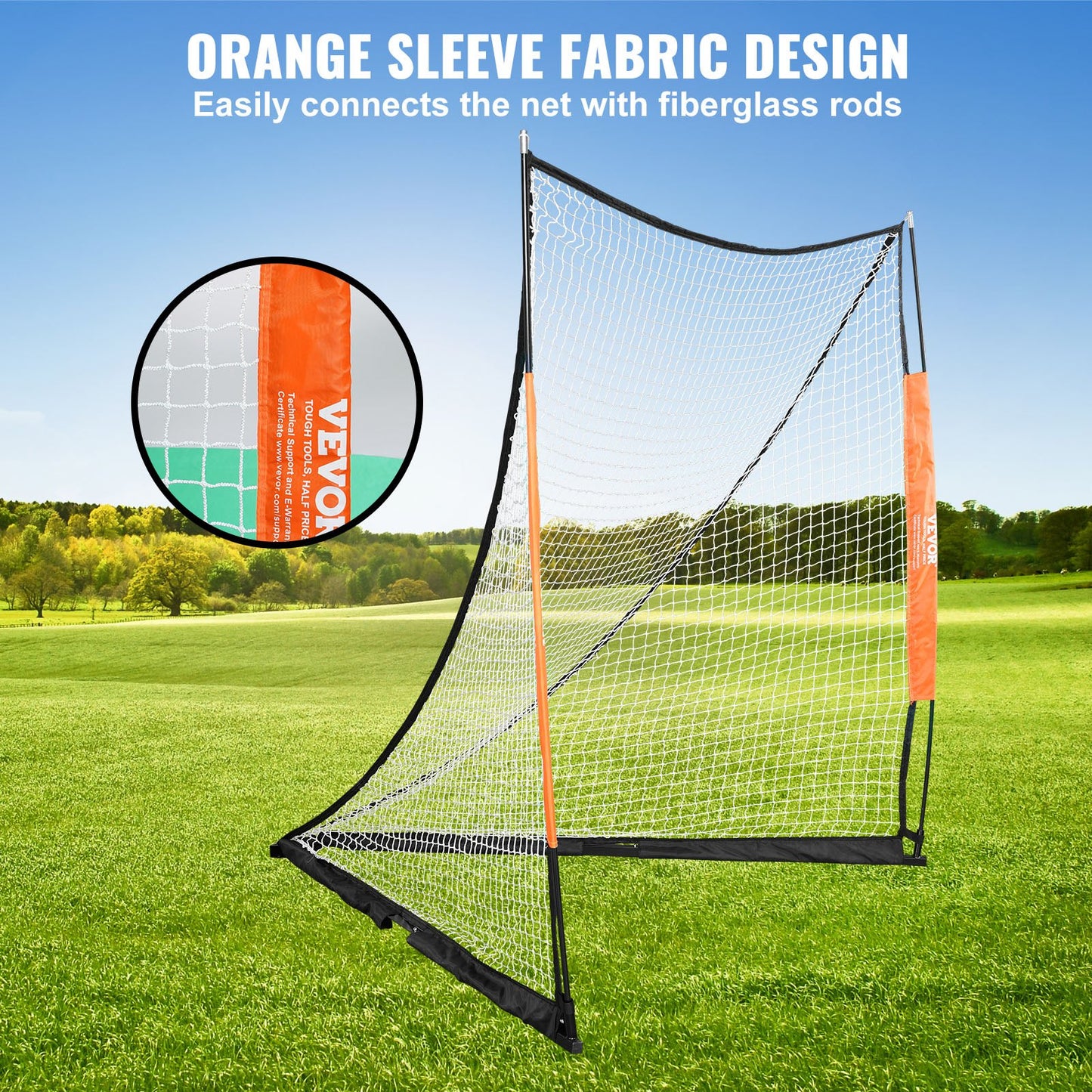 Lacrosse Goal, 6' x 6' Lacrosse Net, Portabelt Lacrosse Goal med bärväska, Fiberglass Rod Backyard Lacrosse Training Equipment, Easy Setup Collegiate Goal, Perfekt för ungdomsträning