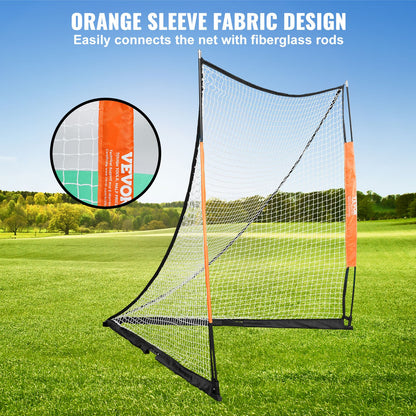 Lacrosse Goal, 6' x 6' Lacrosse Net, Portabelt Lacrosse Goal med bärväska, Fiberglass Rod Backyard Lacrosse Training Equipment, Easy Setup Collegiate Goal, Perfekt för ungdomsträning
