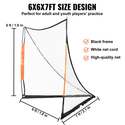 Lacrosse Goal, 6' x 6' Lacrosse Net, Portabelt Lacrosse Goal med bärväska, Fiberglass Rod Backyard Lacrosse Training Equipment, Easy Setup Collegiate Goal, Perfekt för ungdomsträning