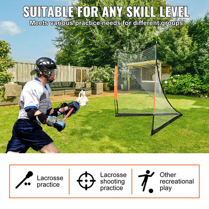 Lacrosse Goal, 6' x 6' Lacrosse Net, Portabelt Lacrosse Goal med bärväska, Fiberglass Rod Backyard Lacrosse Training Equipment, Easy Setup Collegiate Goal, Perfekt för ungdomsträning