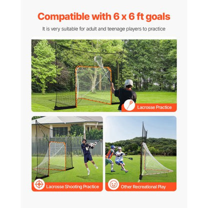 3,6x2,7 m Schutzrahmen für Hockey-Lacrosse-Tore mit Trainingsnetz mit erweiterter Abdeckung | EU