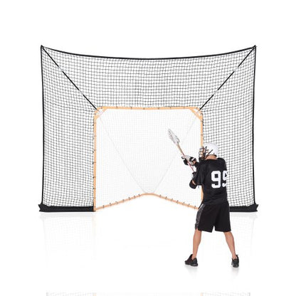 3,6x2,7 m Schutzrahmen für Hockey-Lacrosse-Tore mit Trainingsnetz mit erweiterter Abdeckung | EU