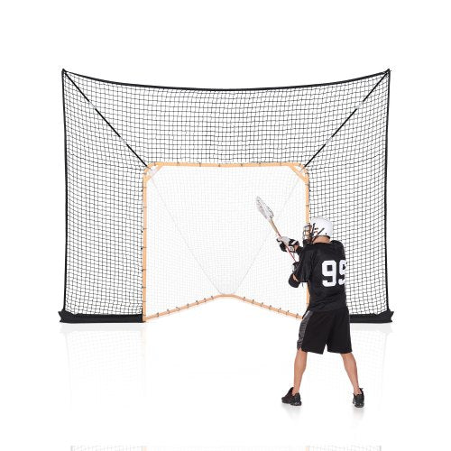 3,6x2,7 m Schutzrahmen für Hockey-Lacrosse-Tore mit Trainingsnetz mit erweiterter Abdeckung | EU
