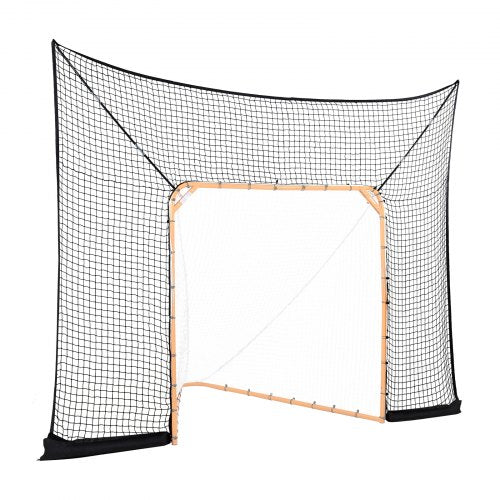 3,6x2,7 m Schutzrahmen für Hockey-Lacrosse-Tore mit Trainingsnetz mit erweiterter Abdeckung | EU