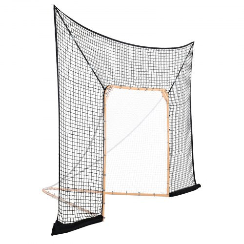 3,6x2,7 m Schutzrahmen für Hockey-Lacrosse-Tore mit Trainingsnetz mit erweiterter Abdeckung | EU