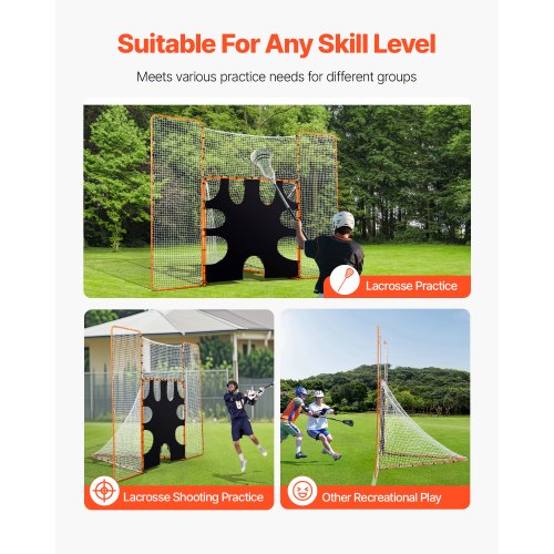 3.6x2.7 m 3-in-1 Lacrosse Goal Net with Stop and Return Net | EU