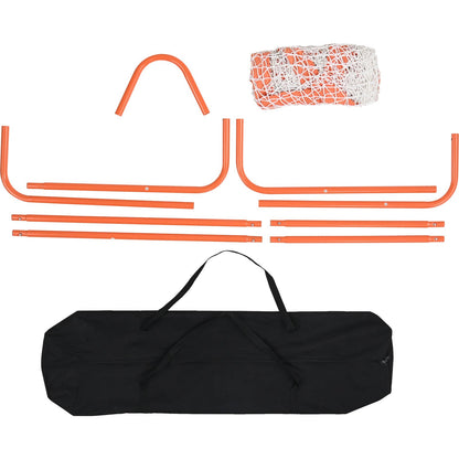 Lacrosse Goal, 4' x 4' Small Kids Lacrosse Net, Folding Portable Lacrosse Goal med bärväska, Iron Frame Backyard Training Utrustning, Snabb och enkel installation, Perfekt för ungdomsträning, Orange