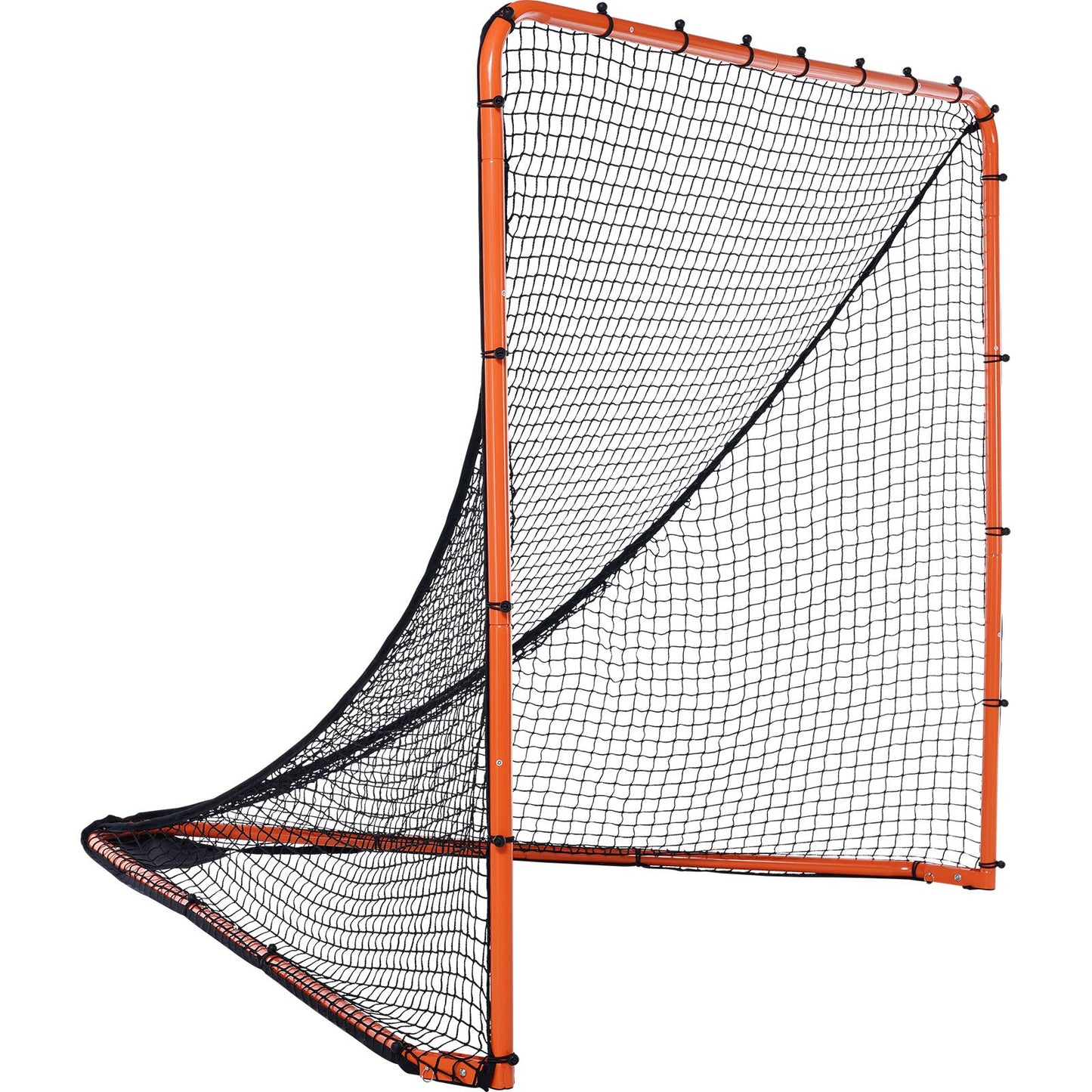 Lacrosse Goal, 6' x 6' Lacrosse Net, Folding Portable Backyard Lacrosse Training Equipment, Steel Frame Training Net, Snabb och enkel installation Lacrosse Goal, Perfekt för ungdomsträning för vuxna, Orange