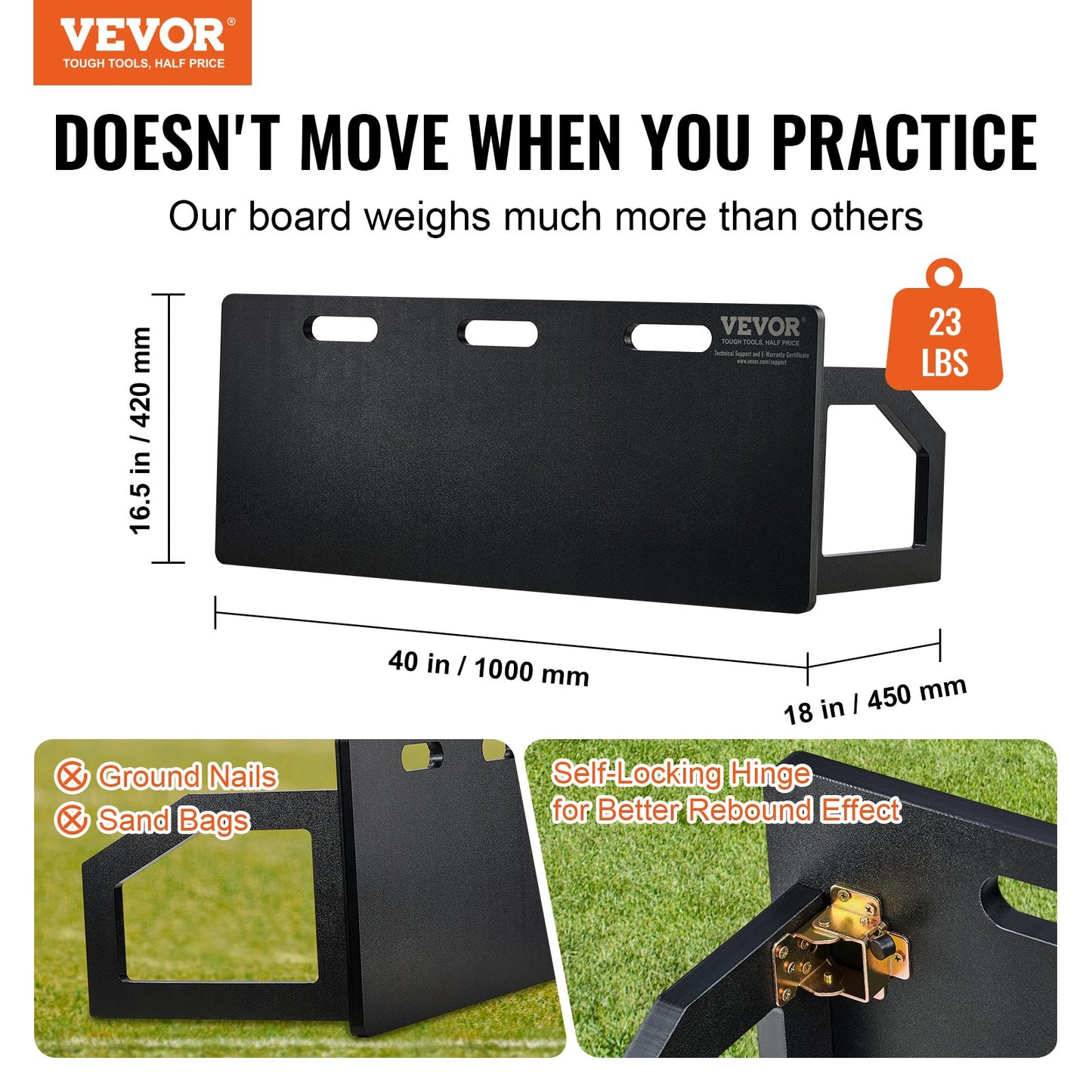 Soccer Rebounder Board, 40"X16" bärbar fotbollsvägg med 2 vinklar Rebound, hopfällbar HDPE Kickback Rebound Board, fotbollsträningsutrustning för barn och vuxna, passnings- och skjutträning