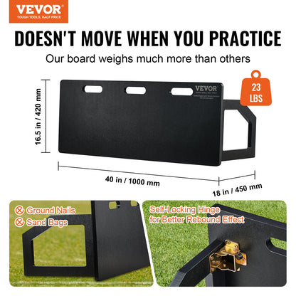 Soccer Rebounder Board, 40"X16" bärbar fotbollsvägg med 2 vinklar Rebound, hopfällbar HDPE Kickback Rebound Board, fotbollsträningsutrustning för barn och vuxna, passnings- och skjutträning