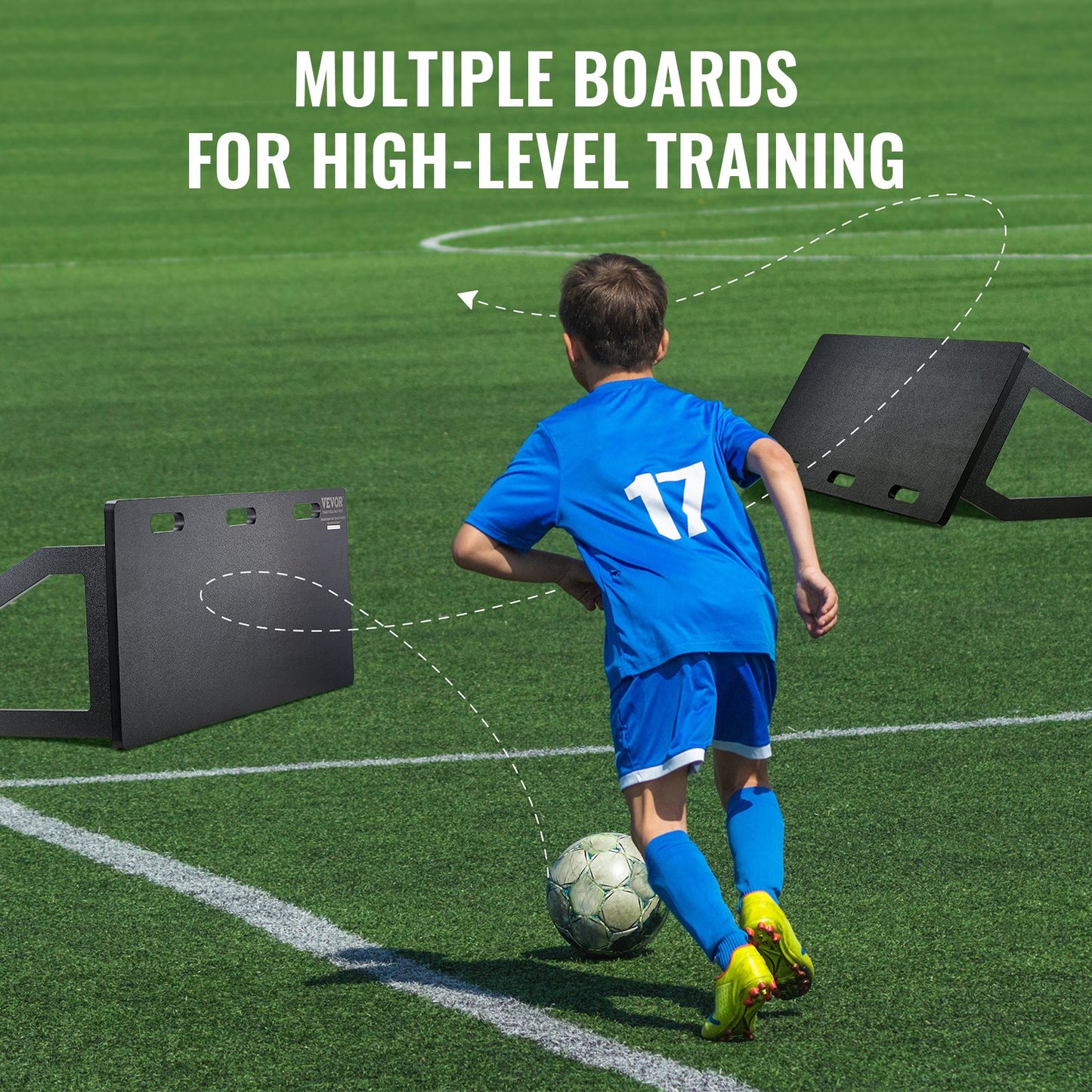 Soccer Rebounder Board, 45"X18" bärbar fotbollsvägg med 2 vinklar Rebound, hopfällbar HDPE Kickback Rebound Board, fotbollsträningsutrustning för barn och vuxna, passnings- och skjutträning