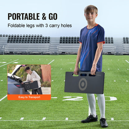 32"X12" Football Rebounder Board Portable Football Wall with 2 Angles Rebound