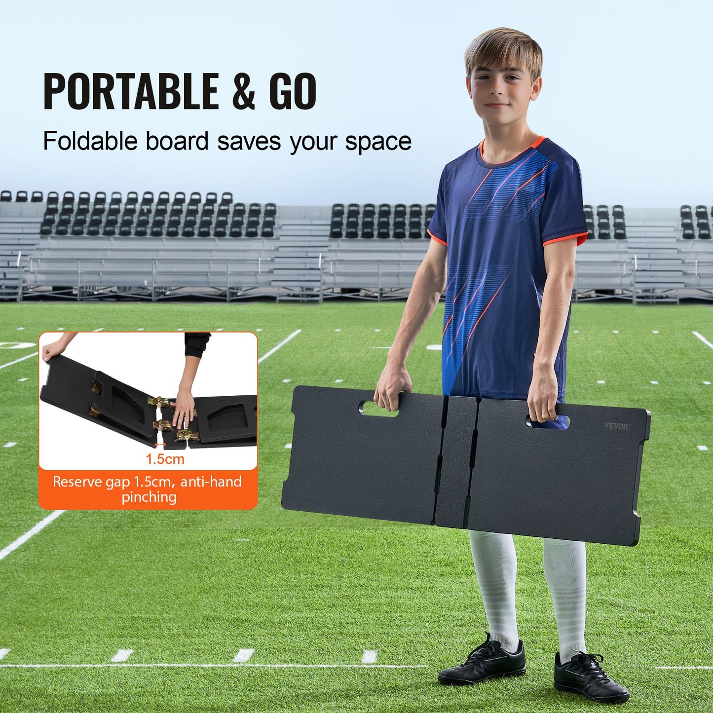 45"X13" fotbollsrebounderboard bärbar fotbollsvägg med 2 vinklar rebound