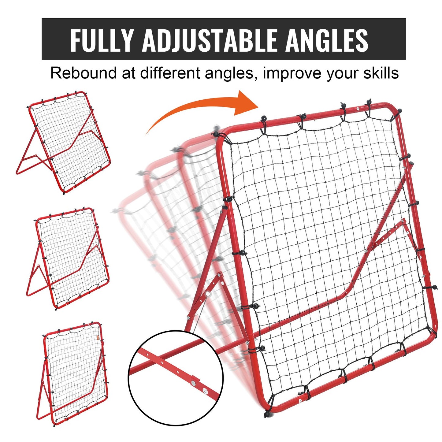 Fußball-Rebounder, Rückprallnetz, Kick-Back 39"x39", tragbare Fußball-Trainingsgeschenke, vollständig einstellbares Winkel-Tornetz, Hilfsmittel und Ausrüstung für Kinder, Jugendliche und alle Altersgruppen, einfach zu installieren und perfekt zu verstauen
