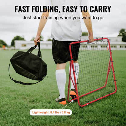 Fußball-Rebounder, Rückprallnetz, Kick-Back 39"x39", tragbare Fußball-Trainingsgeschenke, vollständig einstellbares Winkel-Tornetz, Hilfsmittel und Ausrüstung für Kinder, Jugendliche und alle Altersgruppen, einfach zu installieren und perfekt zu verstauen