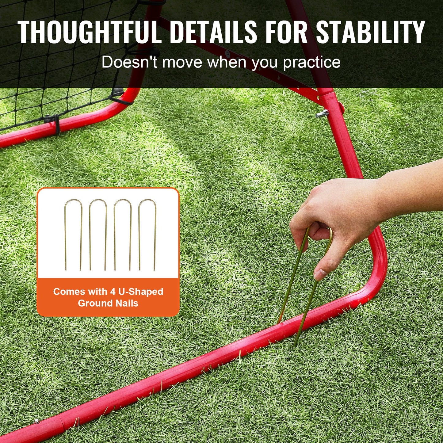 Fußball-Rebounder, Rückprallnetz, Kick-Back 39"x39", tragbare Fußball-Trainingsgeschenke, vollständig einstellbares Winkel-Tornetz, Hilfsmittel und Ausrüstung für Kinder, Jugendliche und alle Altersgruppen, einfach zu installieren und perfekt zu verstauen
