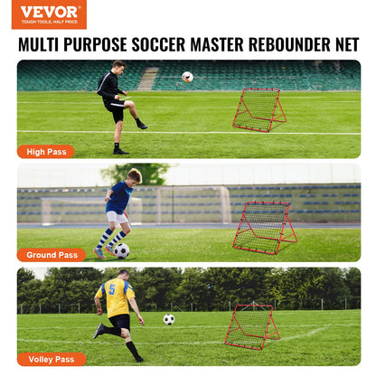 Fußball-Rebounder, Rückprallnetz, Kick-Back 39"x39", tragbare Fußball-Trainingsgeschenke, vollständig einstellbares Winkel-Tornetz, Hilfsmittel und Ausrüstung für Kinder, Jugendliche und alle Altersgruppen, einfach zu installieren und perfekt zu verstauen