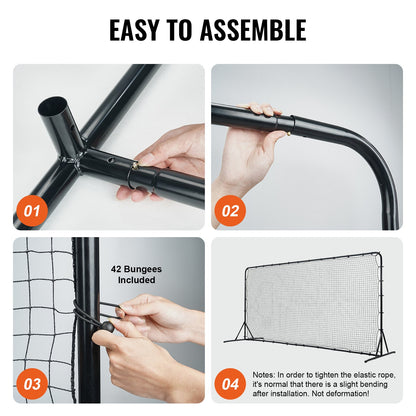 Soccer Rebounder Net, 12x6FT Iron Soccer Träningsutrustning, Sport Fotboll Träningspresent med bärbar väska, Volleyboll Rebounder Wall Perfekt för bakgårdsträning, Solouträning, Passningar