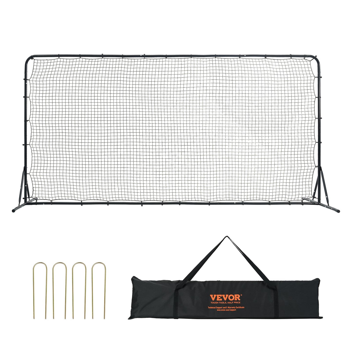 Soccer Rebounder Net, 12x6FT Iron Soccer Träningsutrustning, Sport Fotboll Träningspresent med bärbar väska, Volleyboll Rebounder Wall Perfekt för bakgårdsträning, Solouträning, Passningar