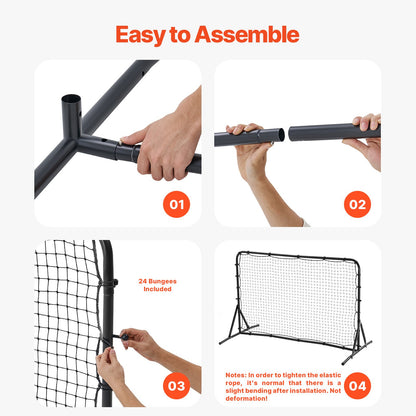 6x4FT Football Rebound Trainer Soccer Training Equipment Double Sided Net