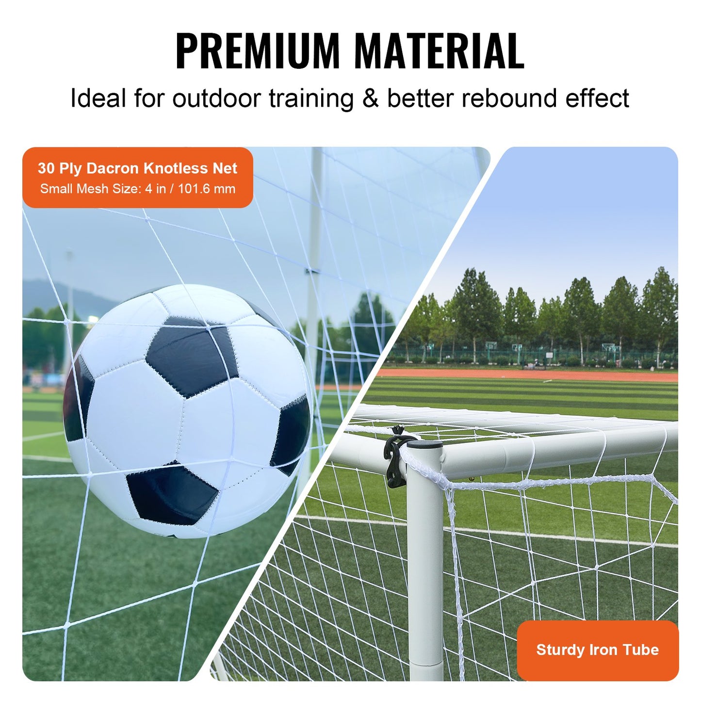 Soccer Rebound Trainer, 8x6FT Iron Soccer Training Equipment, Sports Football Rebounder Wall med dubbelsidigt studsande nät och mål, perfekt för bakgårdsträning, ensamträning, passningar