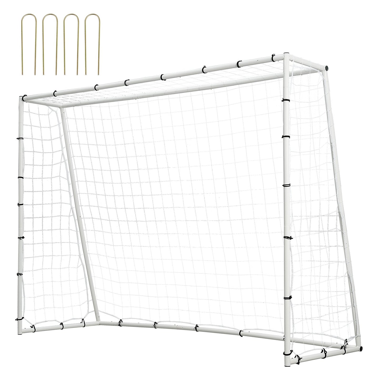 Soccer Rebound Trainer, 8x6FT Iron Soccer Training Equipment, Sports Football Rebounder Wall med dubbelsidigt studsande nät och mål, perfekt för bakgårdsträning, ensamträning, passningar
